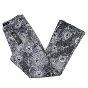 Vintage Revolt 90s Peacock Print Flare Jeans